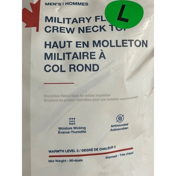 Pajar Canada Military Fleece Baselayer Black Crew Neck Top Mens Size Large - Picture 3 of 8